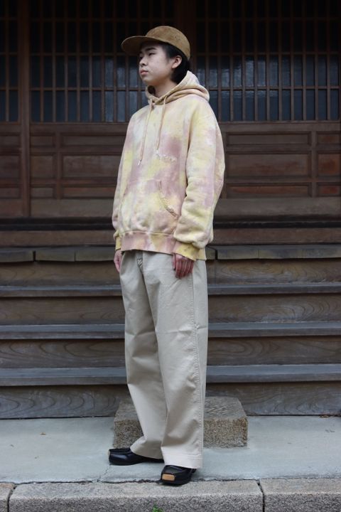 doublet WASTE VEGETABLE DYED HOODIE(22SS28CS209) style. 2022.01.19.