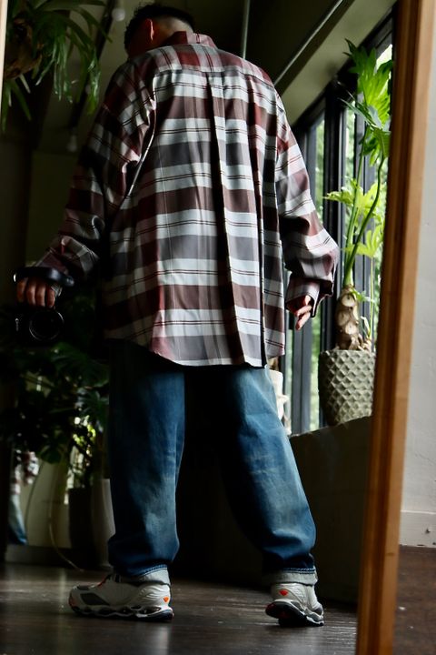 Graphpaper 22AW Viscose Check Oversized B.D. Shirtスタイル.2022.8.13.