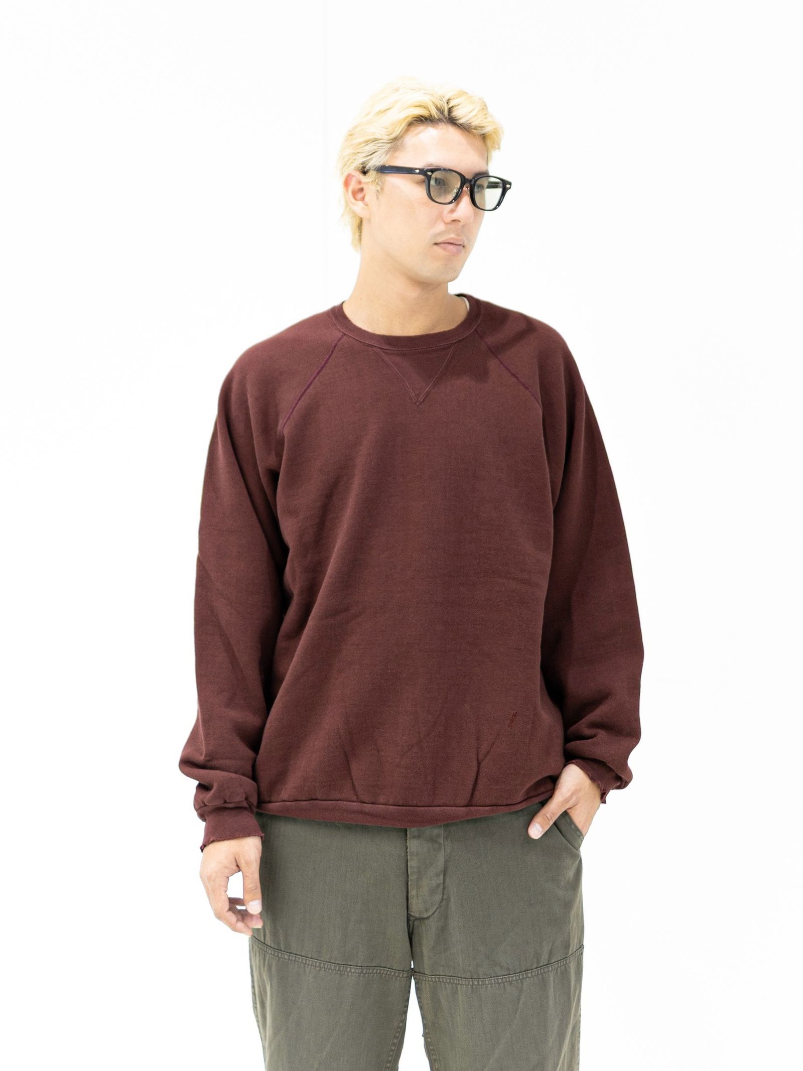 アプレッセ STYLE2 Vintage Double V Sweatshirt(BURGUNDY)MARKスタイル