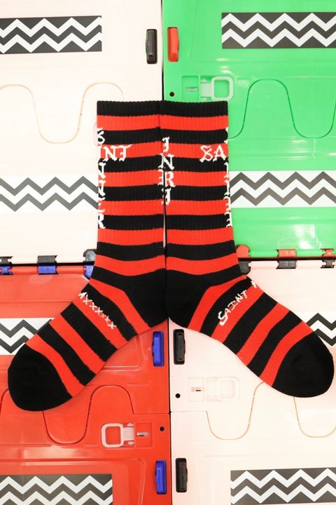セントマイケル 26AW BORDER SOCKS(SM-MK1-0000-101)BLACK＋RED☆10月10日(土)発売！