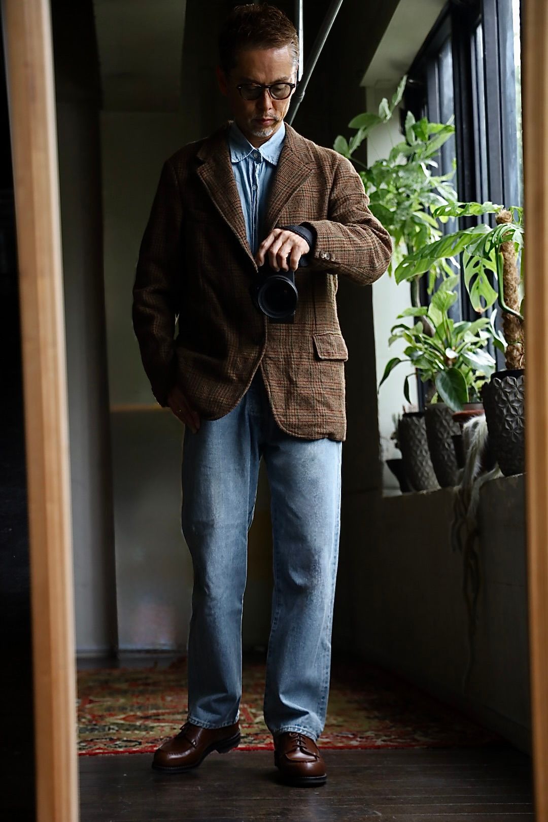 A.PRESSE 2026 STYLE2 Washed Alpaca Wool Tweed Jacketスタイル