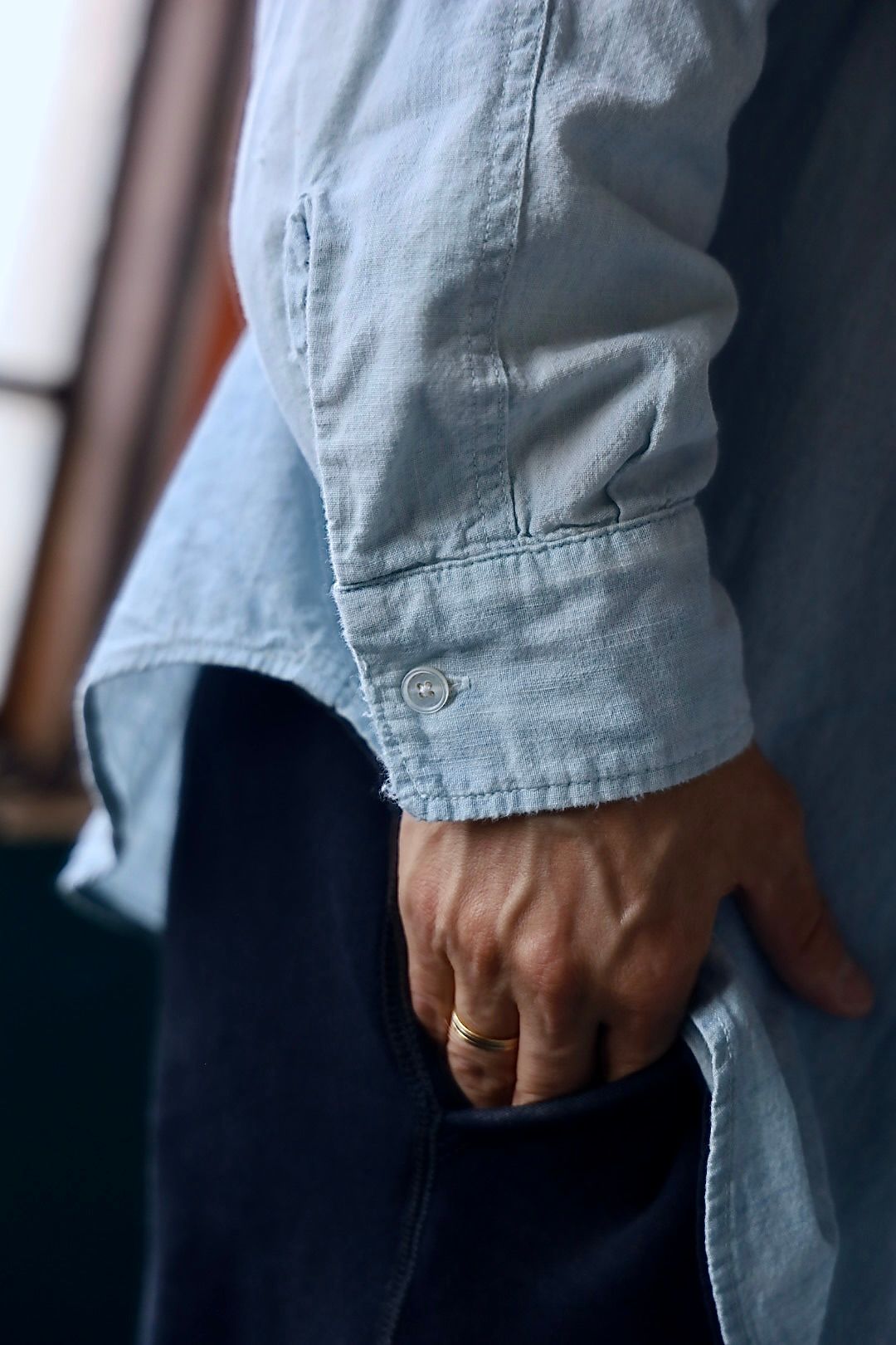 A.PRESSE 2025 STYLE2 Vintage Chambray Shirtsスタイル