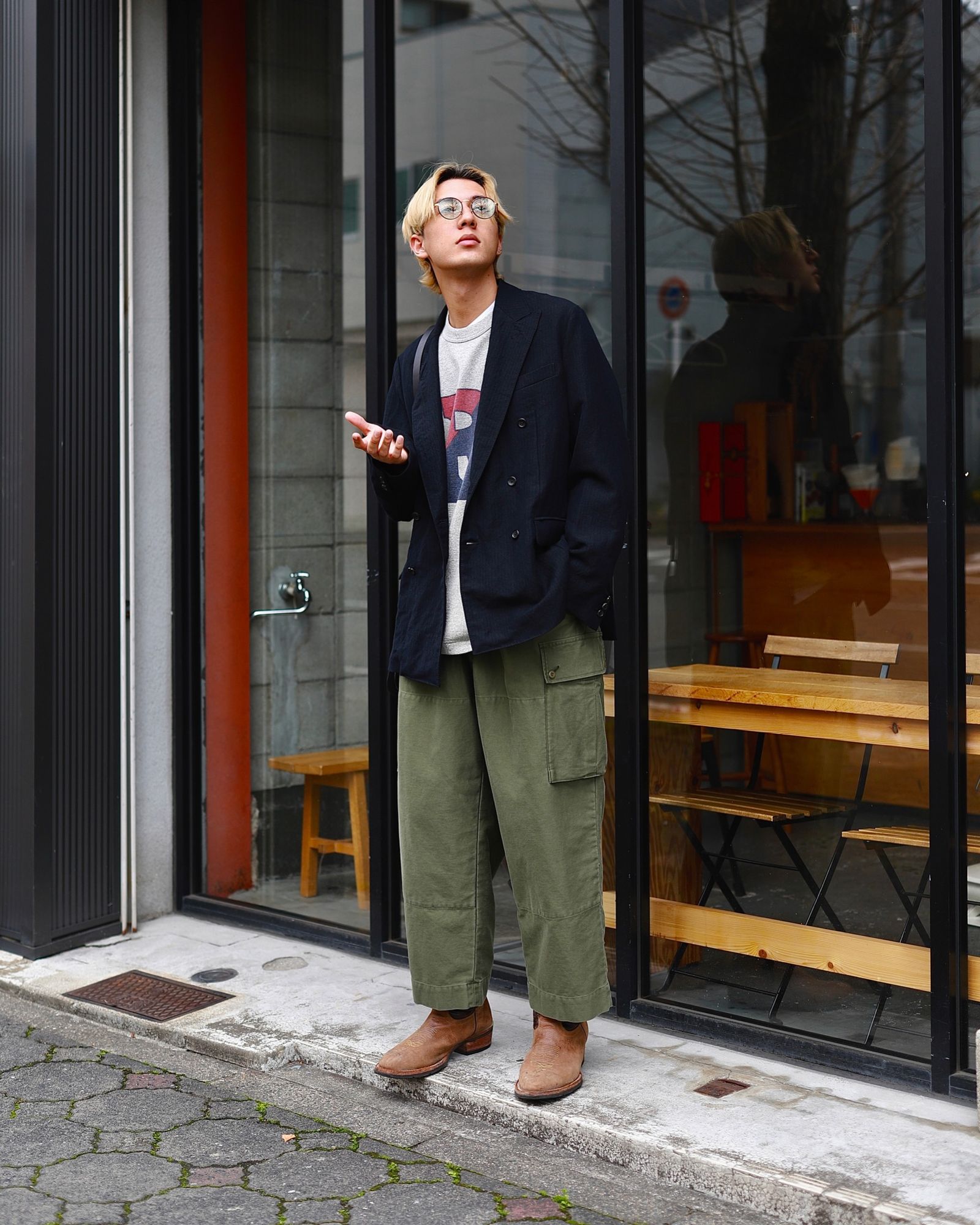 世界的に有名な A.PRESSE 23SSパンツ OLIVE Pants Trooper MT ワーク