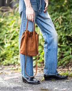 Morphee / モルフェトートバッグ 2WAY SMALL TOTE（LONG)OIL SUEDE BROWN