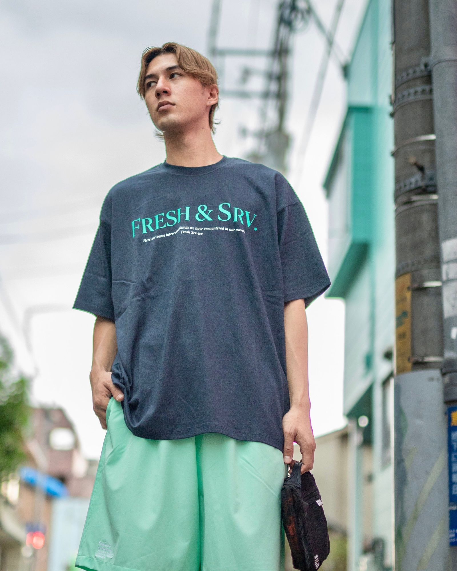 FreshService 新作CORPORATE PRINTED S/S TEE ‘‘FRESH&SRV’’(NAVY) style 2024.7.19