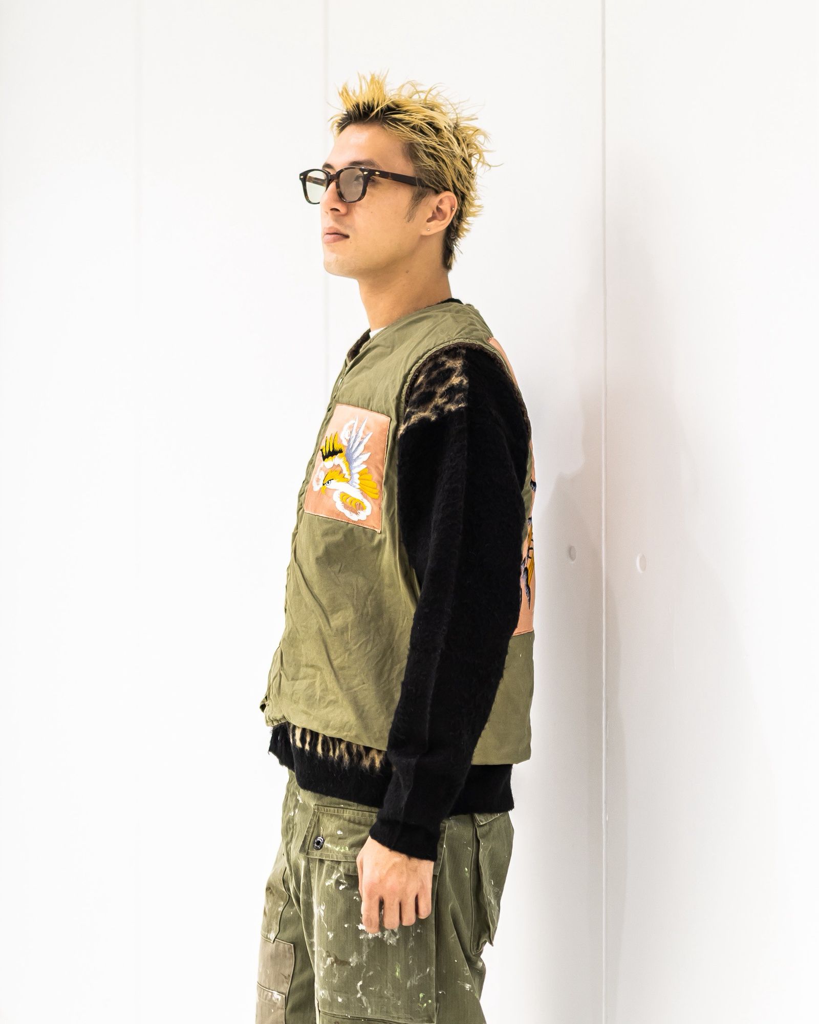BOW WOW 25FWバウワウ REMADE USN DECK VEST SUKAJAN EMB AGED(BW252-RUDVE)AGED OD×PINK ★10月11日(土)発売！
