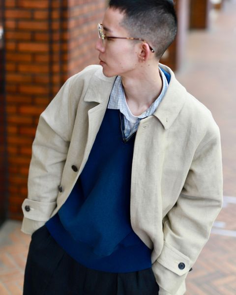 A.PRESSE アプレッセ23SS Wide Tapered Trousersウインドペンスタイル