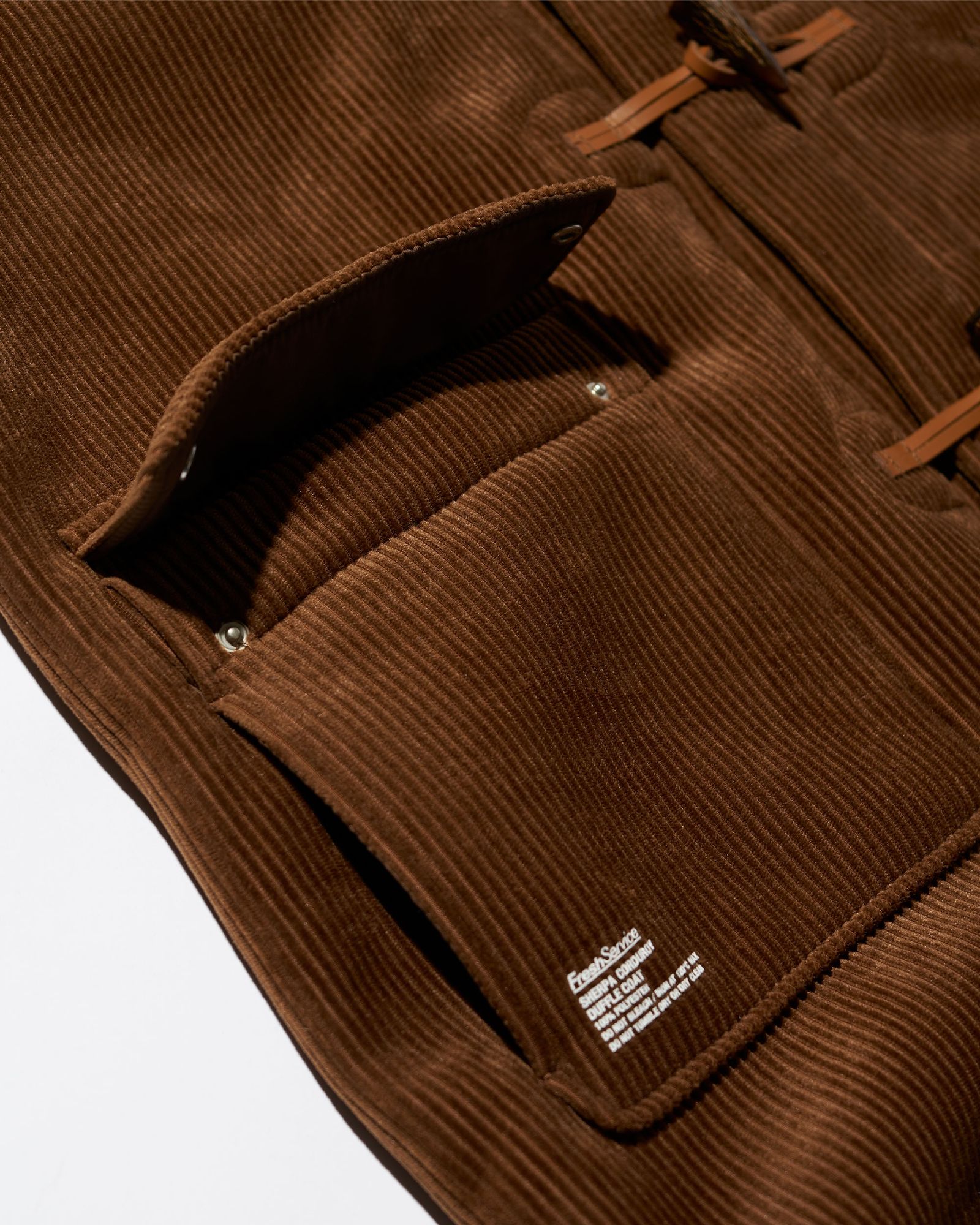 フレッシュサービス SHERPA CORDUROY DUFFLE COAT(FSC254-10064)BROWN☆11月22日(土)発売！