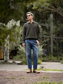 MARKAWARE RIBBED POLO COLLAR JUMPER MARKスタイル