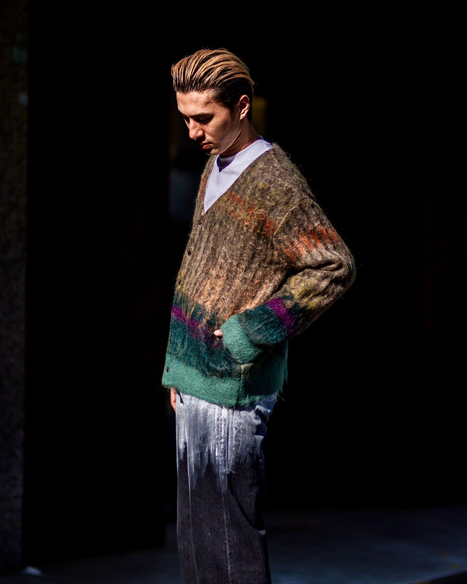 25SS yoke SLIK MOHAIR WOOL CARDIGAN サイズ3 YOKE - ヨーク25SS HORSE JAQUCARD MOHAIR CARDIGAN - KEITA