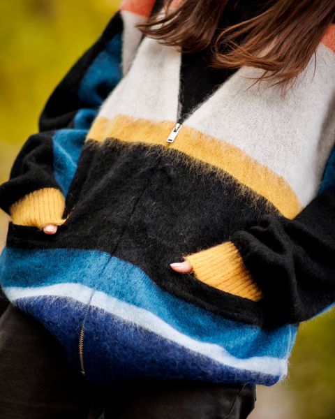 YOKE 新作MOHAIR BORDER V-NECK ZIP CARDIGAN - KEITA MARUYAMA 30TH ANNIV. EXCLUSIVE.style.2024..11.22