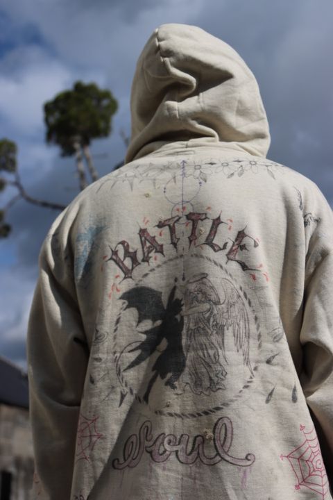 Saint Mxxxxxx × Dr.Wooコラボフーディーstyle.
