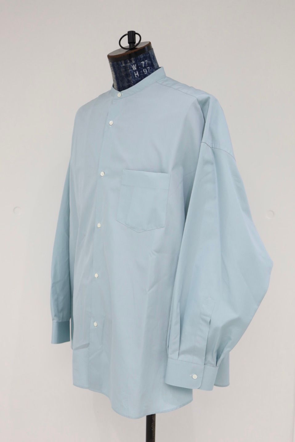 グラフペーパー 26SS ALUMO for GP L/S Oversized Band Collar Shirt(GM261-50223) SMOKE BLUE☆1月31日(土)発売！
