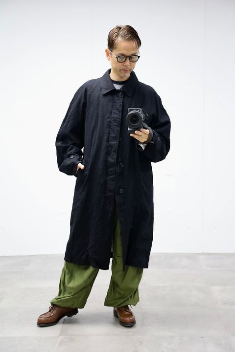COMME des GARCONS HOMME ウールサージ製品縮絨コートスタイル