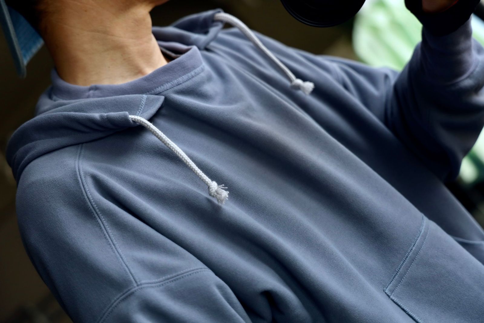 ファウンダ 25SS W FACE HOODIE(015FD251011)SMOKE BLUE