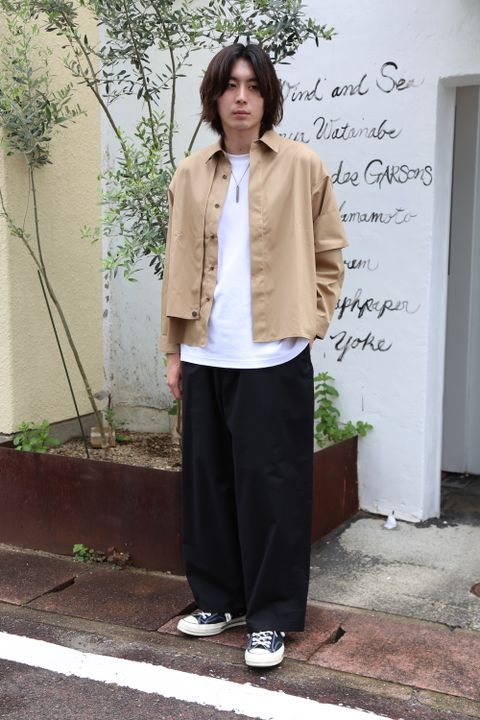 JieDa2020AW T/C FLAP SHIRT "BEIGE"(Jie-20W-SH07-B) style.2020.7.19.