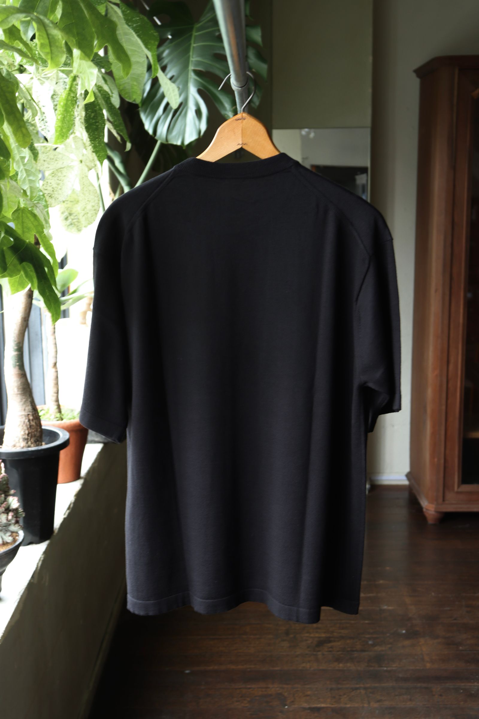 アプレッセ 2025 STYLE2 Wool Cotton High Gauge S/S T-Shirt(25AAP-03-04)BLACK