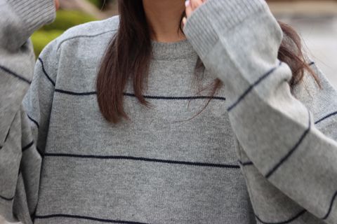 UNIVERSAL PRODUCTS MERINO WOOL BORDER CREW NECK KNIT style.2022.9.11