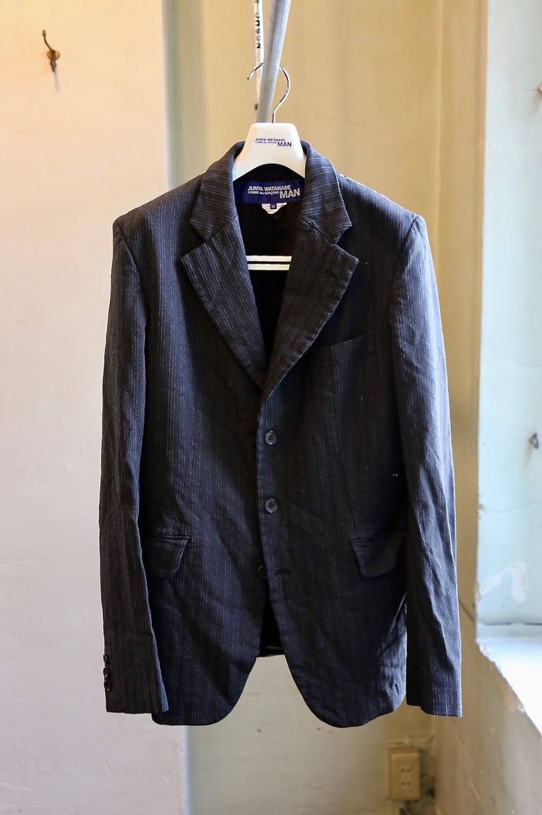 JUNYA WATANABE MAN エステル綿ヘリンボン製品縮絨×綿アクリルパイルジャガード3Bジャケット