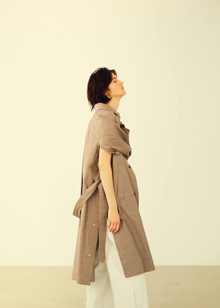 YOKE 2020春夏コレクション立ち上げ入荷アイテム「GLEN CHECK DOWNSIZING BAL COLLAR COAT」