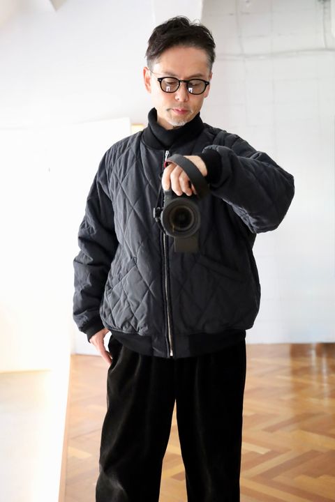 A.PRESSE Vintage US NAVY Souvenir Velour Jacketスタイル