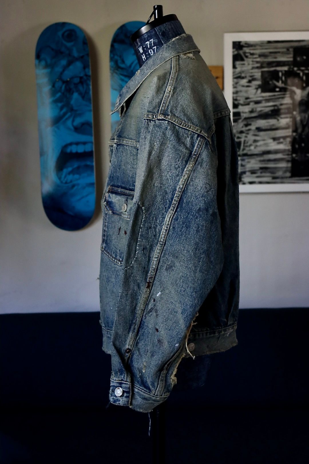 ©SAINT M×××××× - セントマイケル23AW ベルベルジンコラボデニムジャケットBJ_DENIM  JKT(SM-A23-0000-C17)DAMAGE/BLUE | mark