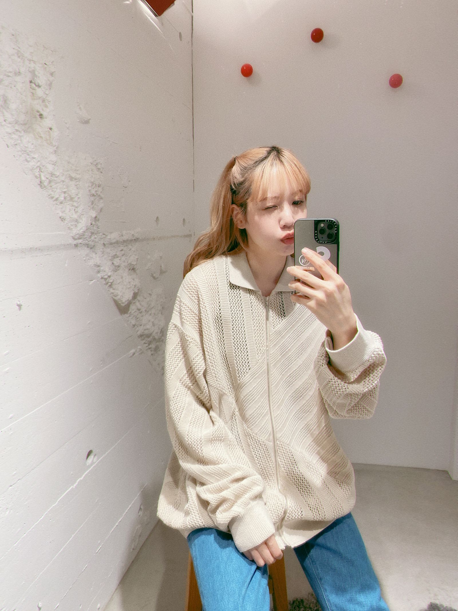 YOKE 新作COTTON MESH STRIPE ZIP-UP CARDIGAN style.2024.2.22