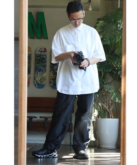 Graphpaper グラフペーパー 22SS Broad S/S Oversized Regular Collar Shirt"WHITE"スタイル.2022.5.21.