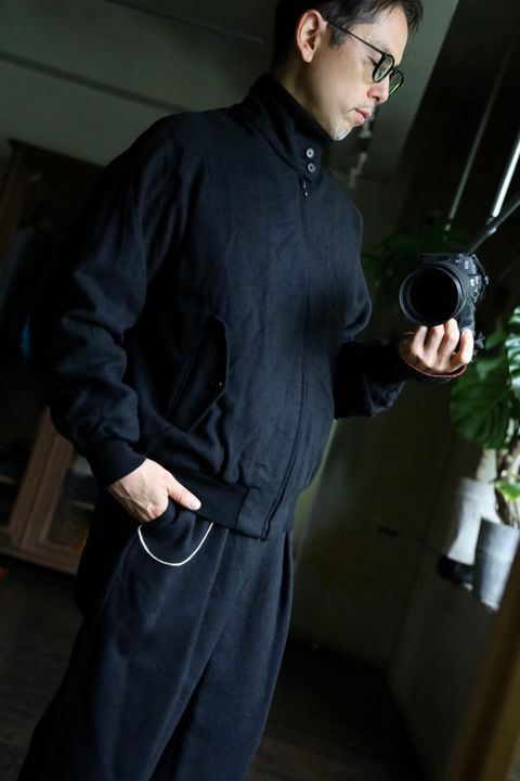 A.PRESSE Tweed Harrington Jacketスタイル
