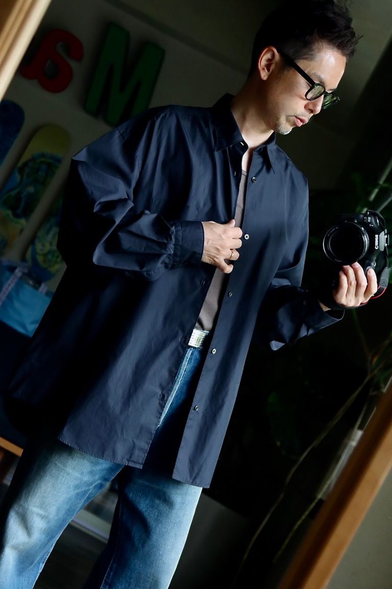 Graphpaper - グラフペーパーシャツ Broad L/S Oversized Regular 