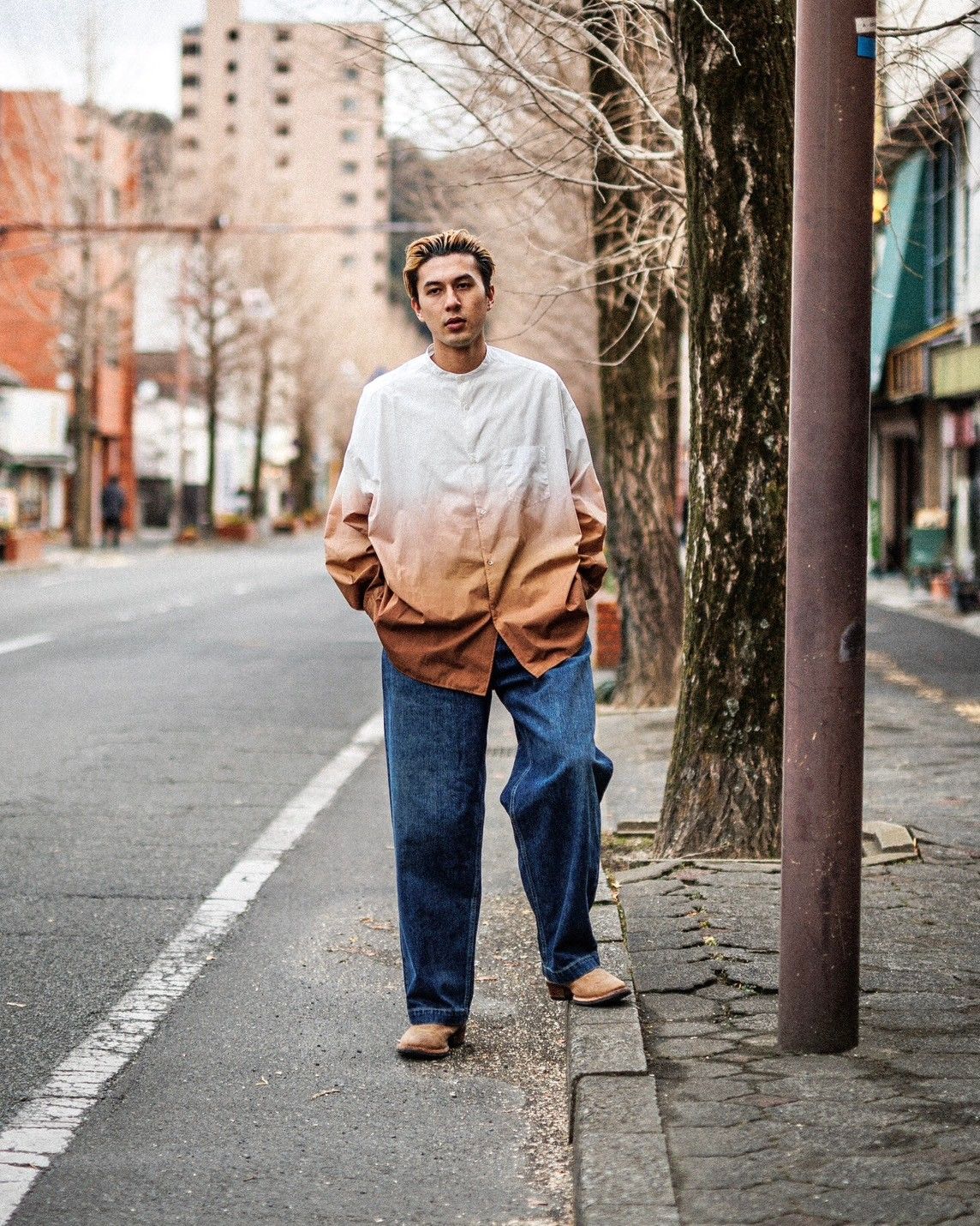 Graphpaper - グラフペーパー 25SS Broad L/S Oversized Band Graphpaper - グラフペーパー 25SS Broad L/S Oversized Band