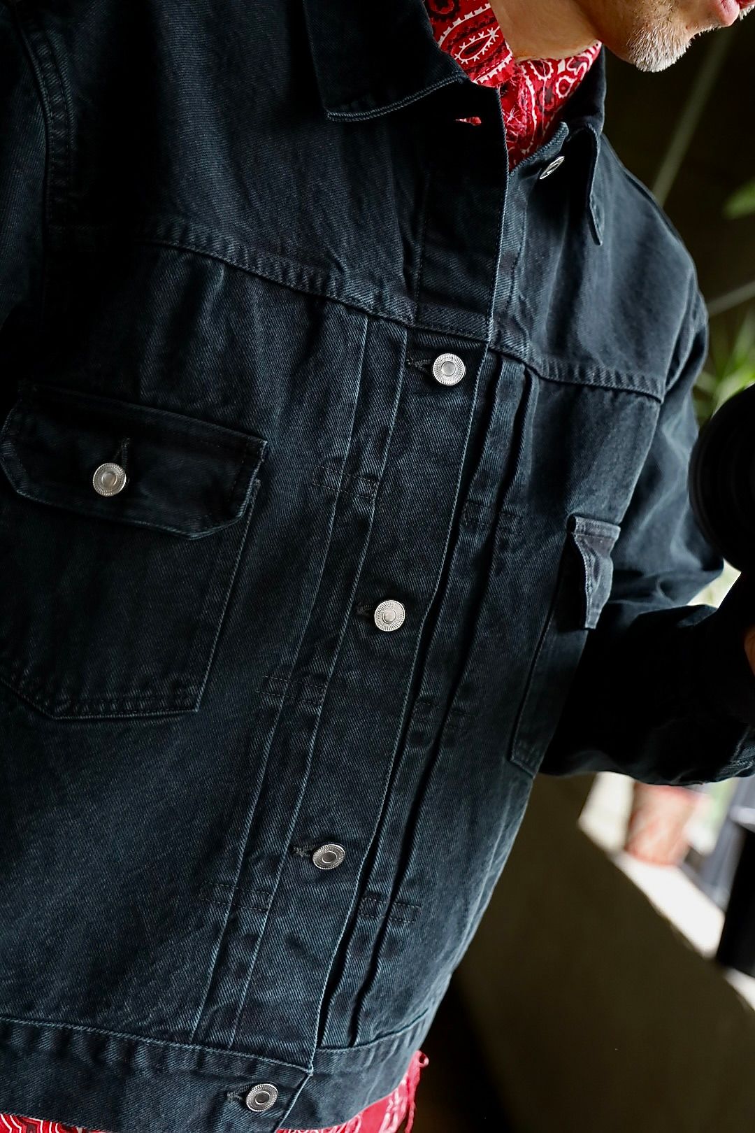 A.PRESSE アプレッセ 2025 STYLE2 Black Denim Jacketスタイル.2025.9.14.