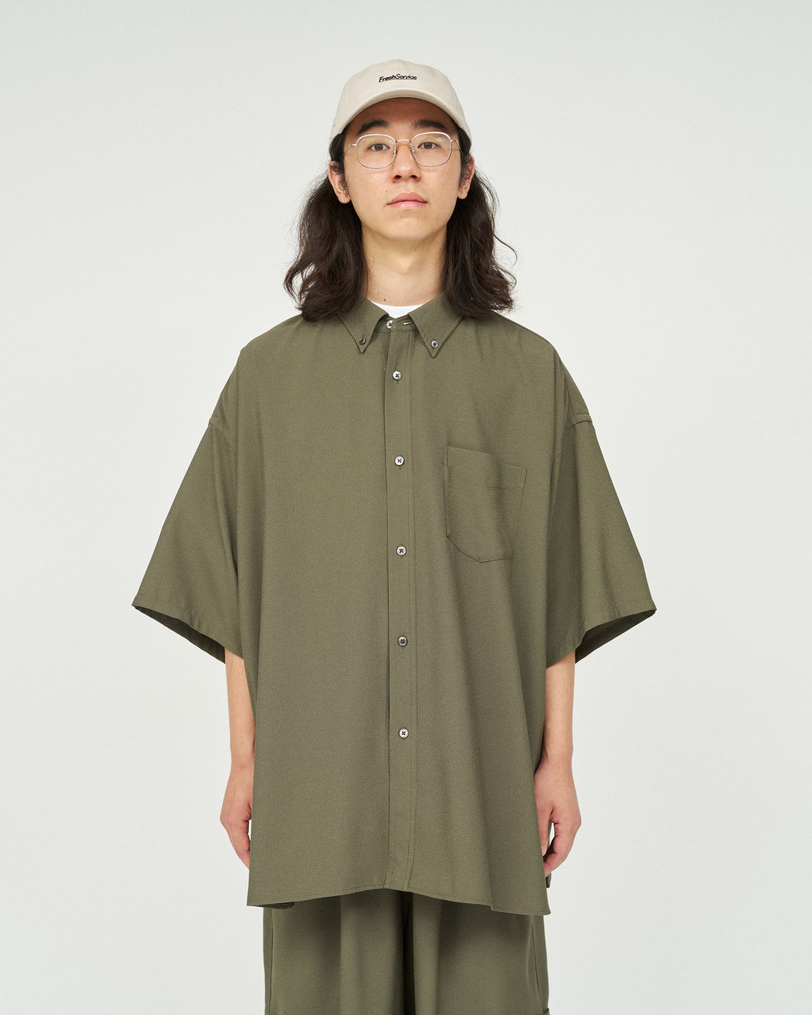 フレッシュサービス SEERSUCKER B.D SHIRT (FSC252-50043)KHAKI