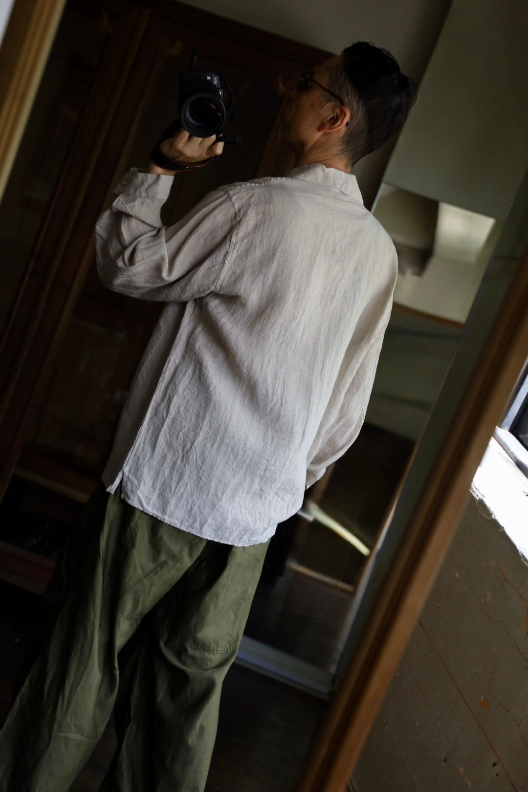 blurhms 25FW Linen Open-collar Shirt L/S(BHS25F020)natural