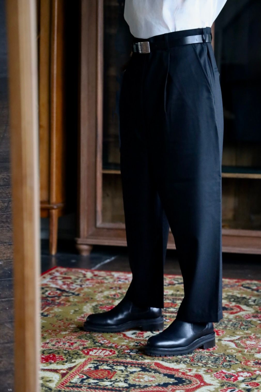 COMME des GARCONS HOMME ウールギャバパンツスタイル