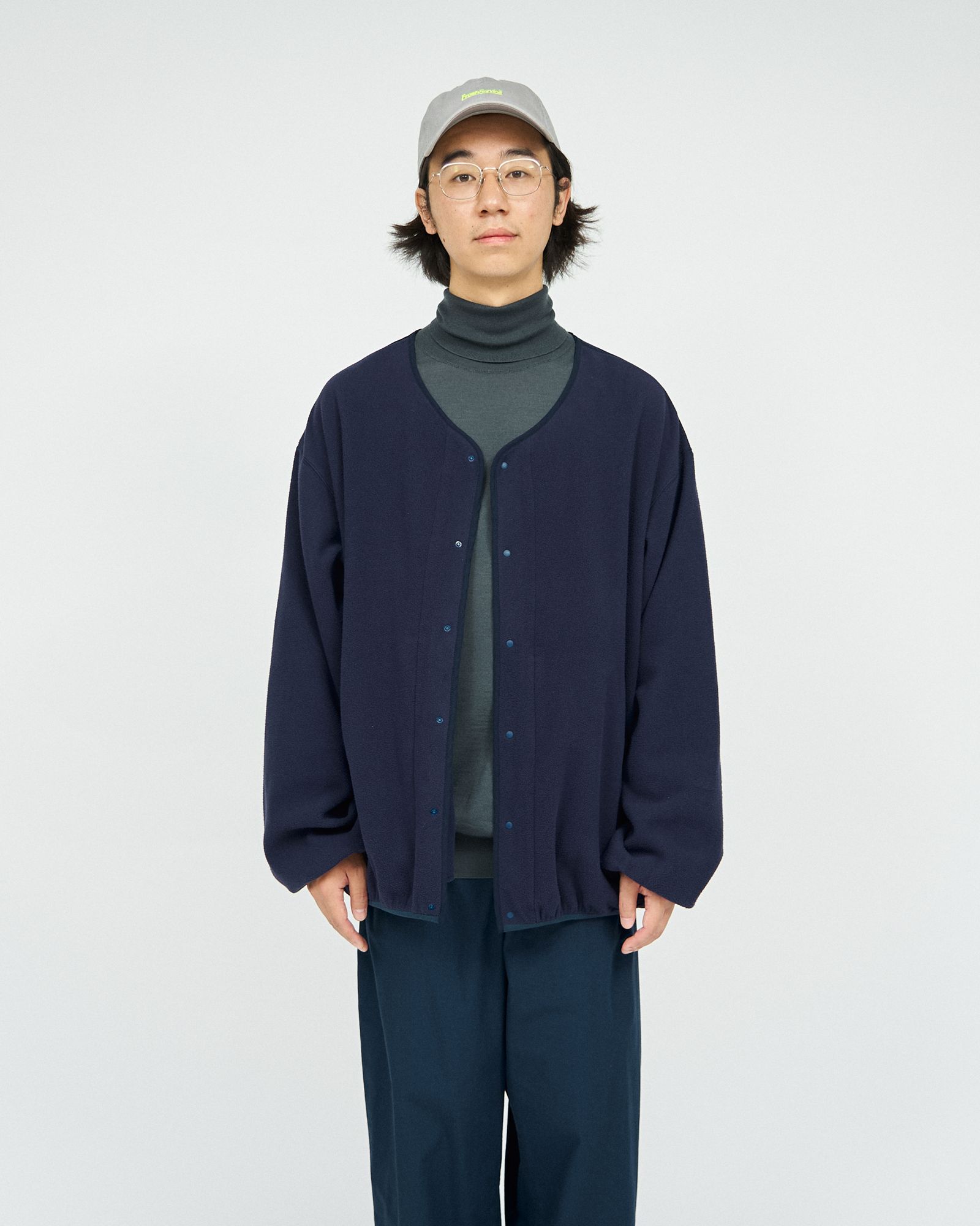 フレッシュサービス SYNTHETIC FLEECE CARDIGAN(FSC243-30093)NAVY