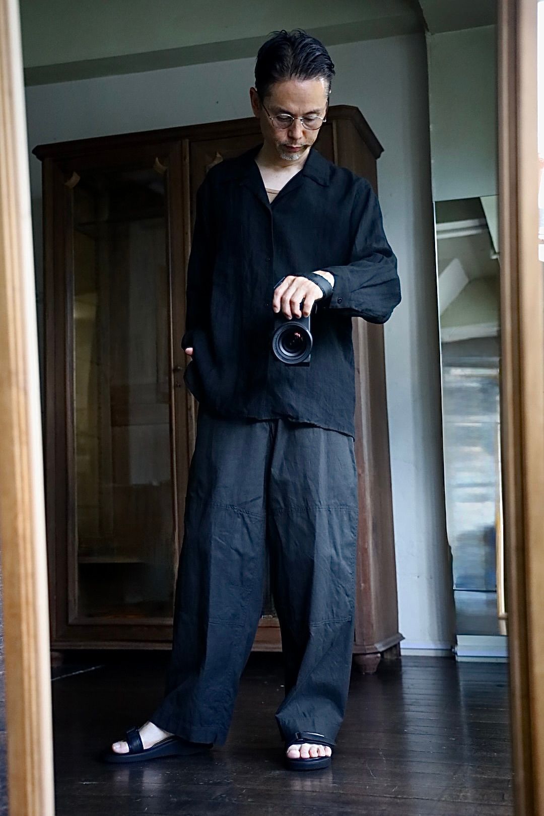 COMME des GARCONS HOMME ウールサージパンツ スタイル 8月3日