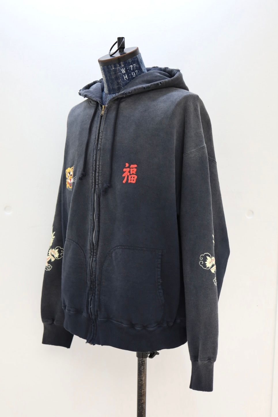 BOW WOW 26SS バウワウ VIETNAM ZIP HOODIE AGED(BW261-VZH) BLACK
