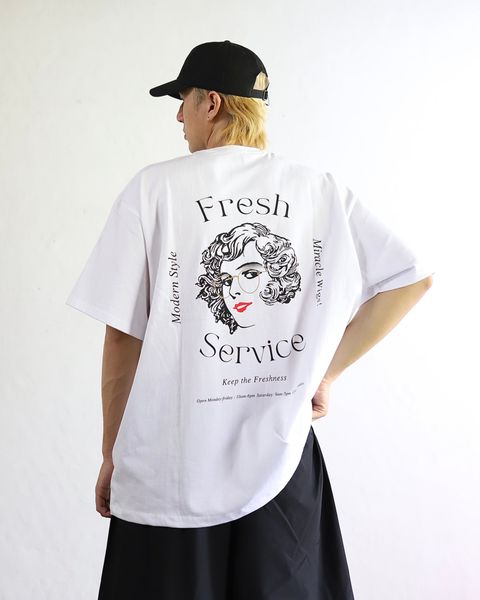 FreshService 24SS CORPORATE PRINTED S/S TEE ‘‘Miracle Wigs’’ style 2024.4.19