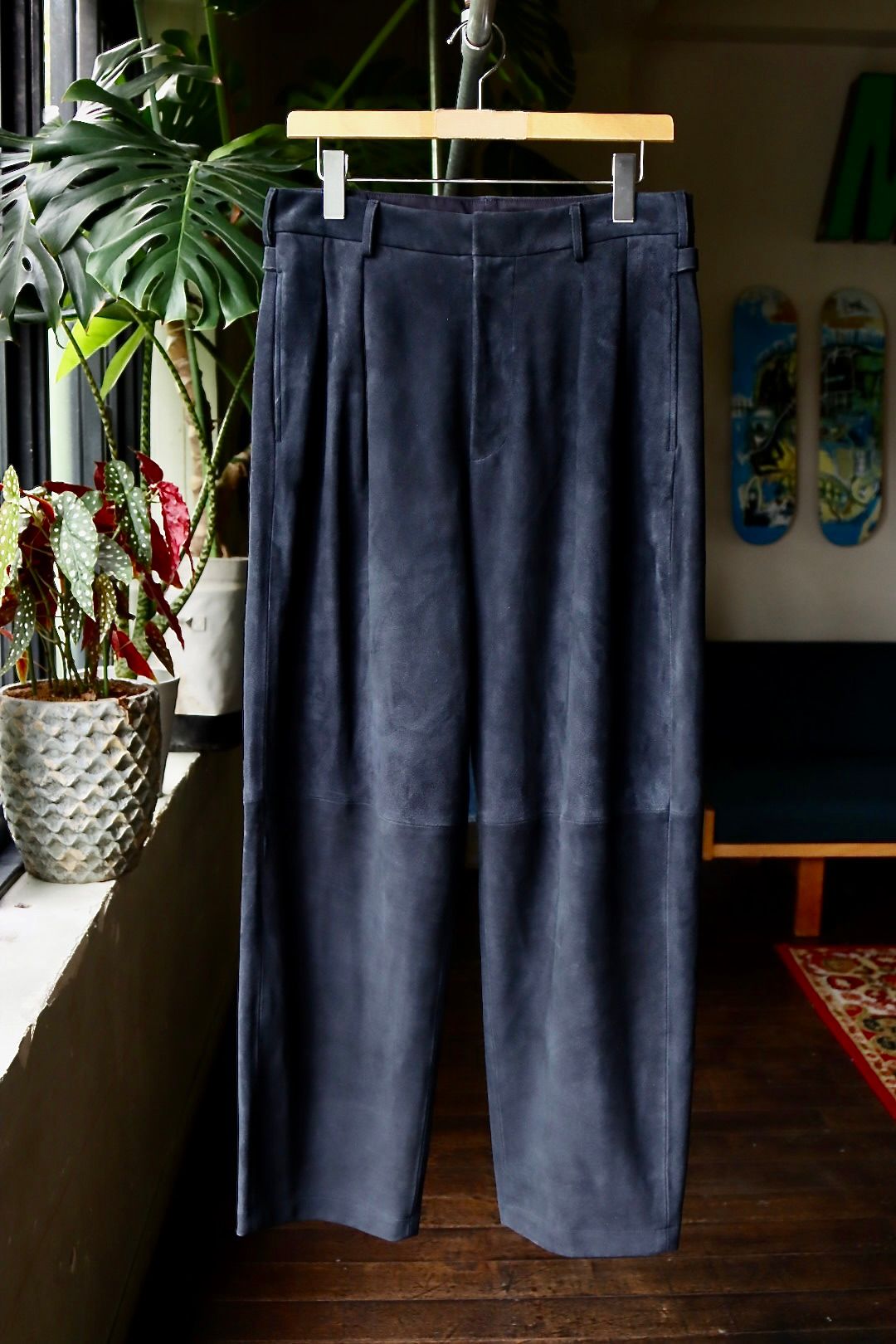 A.PRESSE - アプレッセ Suede Trousers (23AAP-04-24H)NAVY | mark