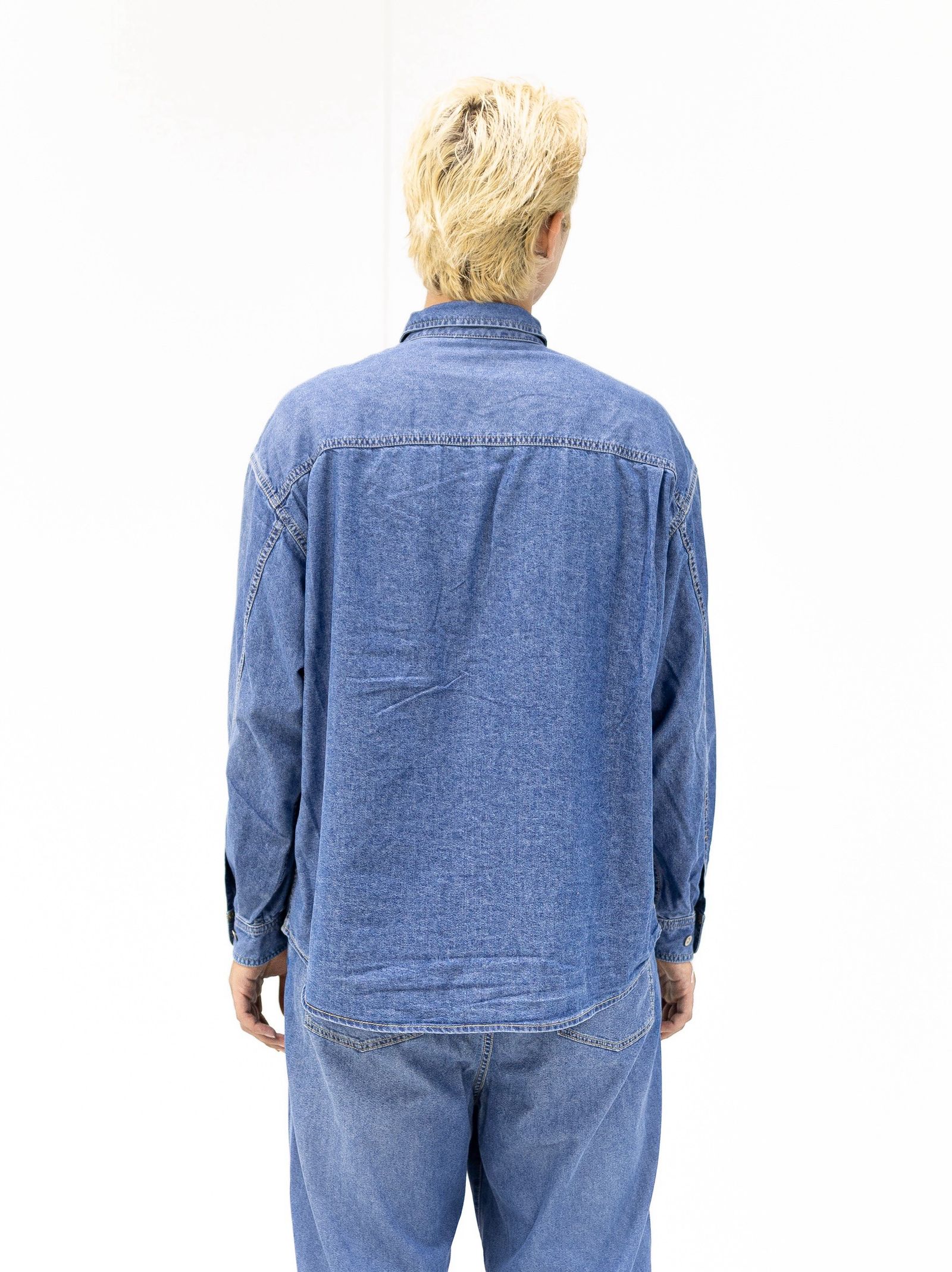 フレッシュサービス N/C TECH DENIM TRUCKER SHIRT MARKスタイル