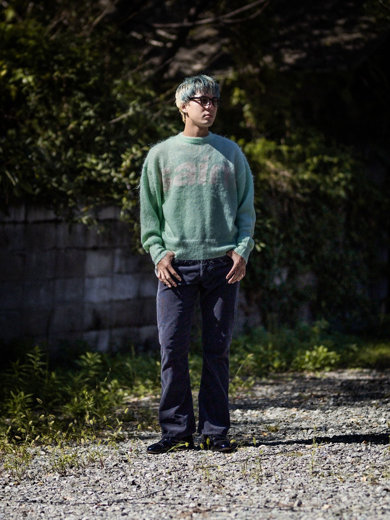 SAINT Mxxxxxx SAINT MOHAIR CREW KNIT MARKスタイル