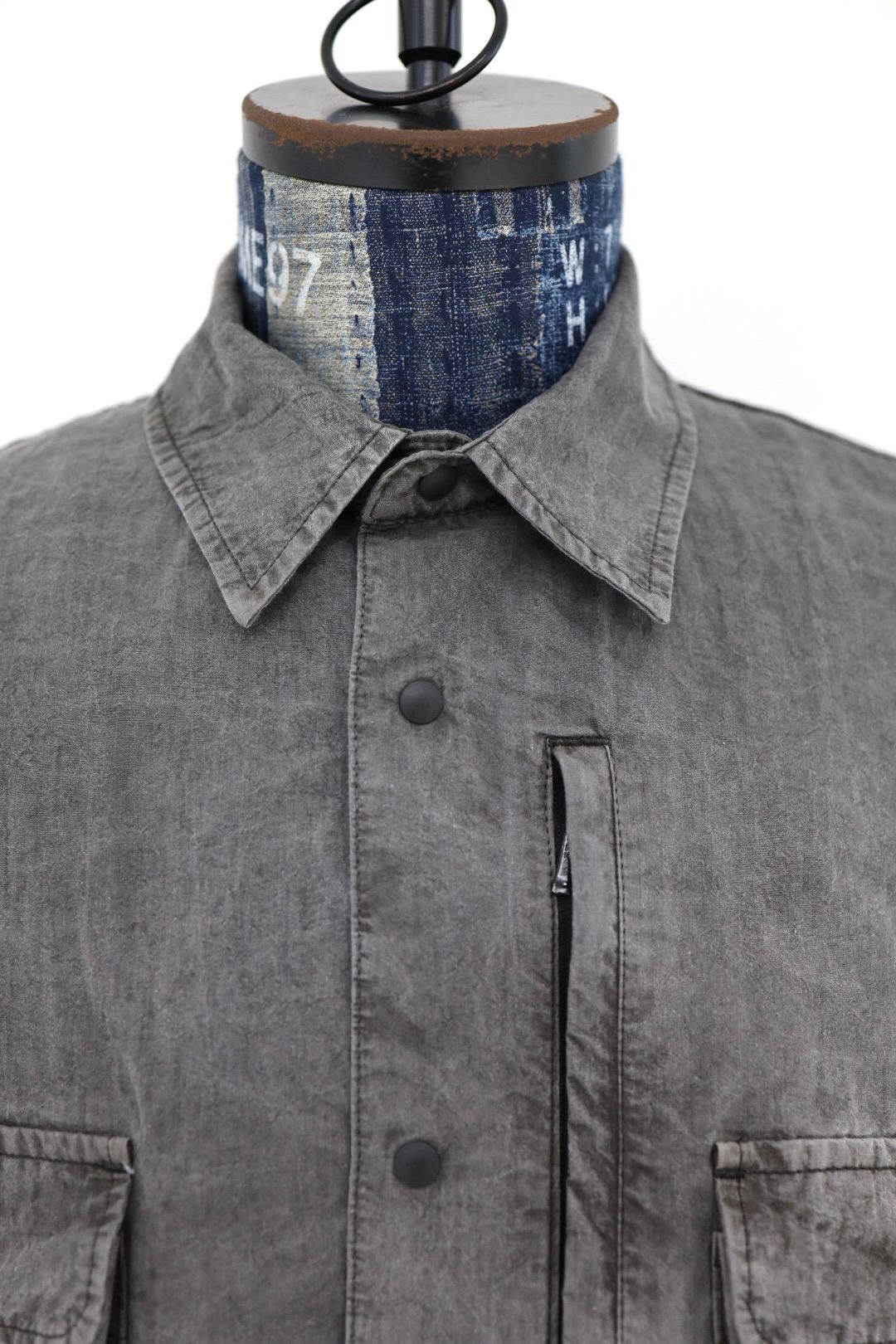 イズネス 26SS シャツ Pigment-Dyed Long-Sleeve Shirt(26SS_07_1008SSSH04-2) BLACK ☆新作発売！