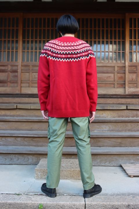 JUNYA WATANABE COMME des GARCONS MAN ラムウールジャガードニットRED style