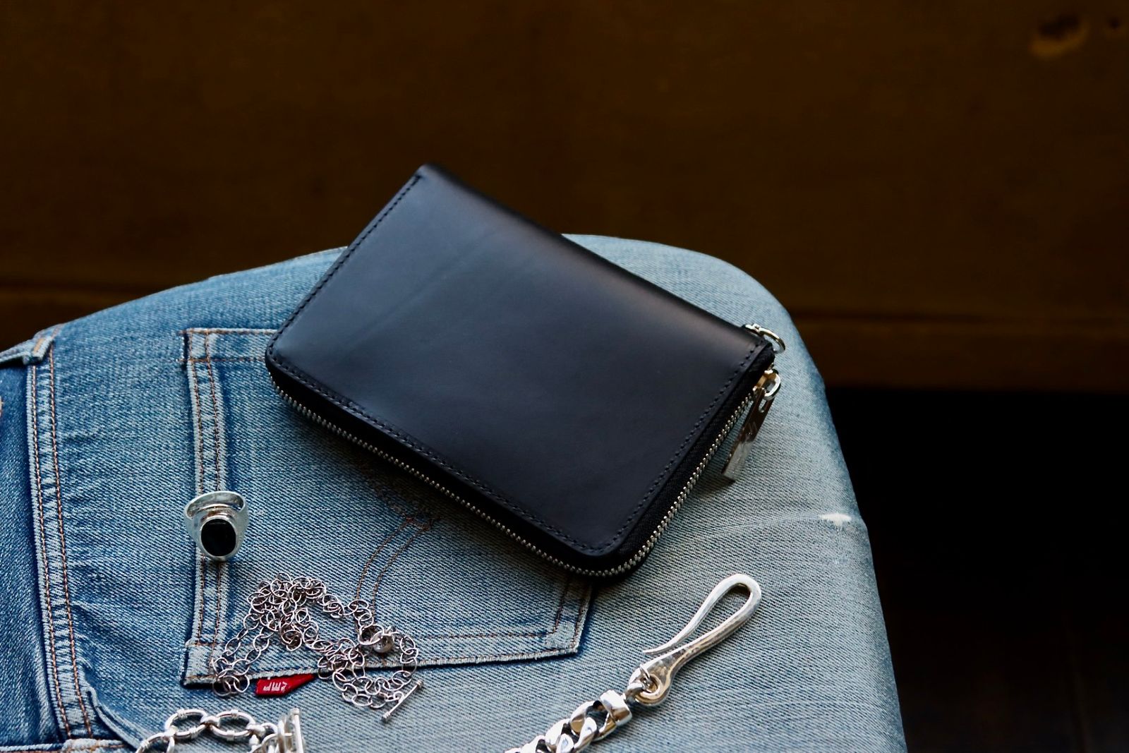 ヨウジヤマモト24SS THICK NATURAL FASTENER WALLET S(HS-A01-763-1)BLACK