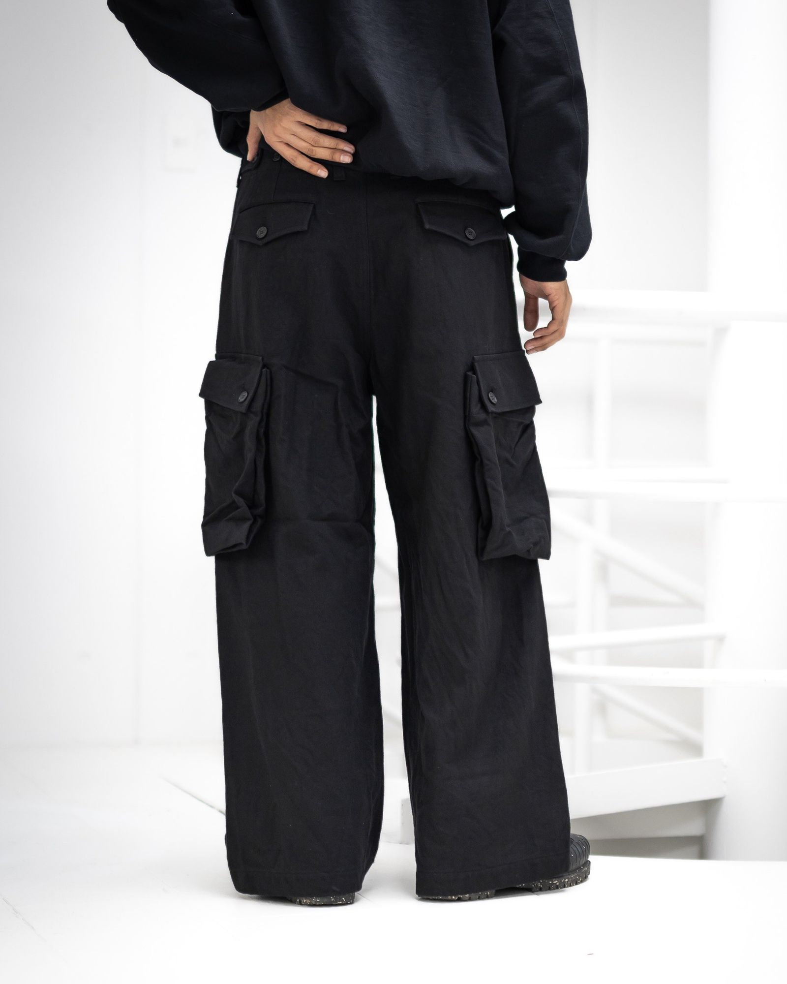 コムデギャルソンオム25FW 綿ウールアーミーサージパンツ(HP-P036-051)BLACK☆11月1日(土)発売！