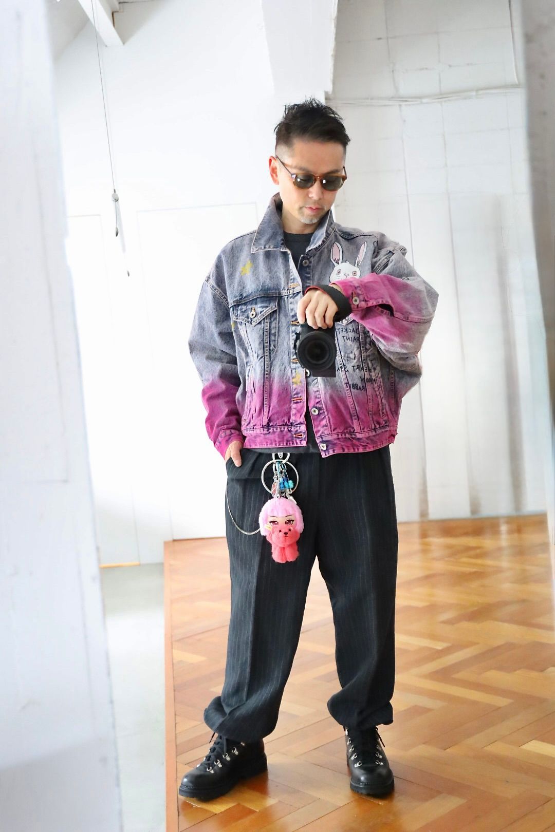 doublet 25SS ANIME HAND-PAINTING DENIM JACKET(25SS06BL208)PINK