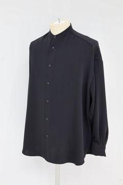 グラフペーパー26SS WOMENS Satin Oversized Band Collar Shirt(GL261-50078B)BLACK