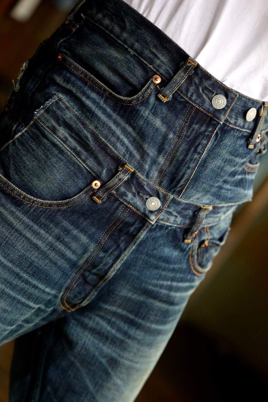 ジュンヤワタナベマン 25SS ダブルウエストLevi's Wネームデニム(WO-P208-051)INDIGO