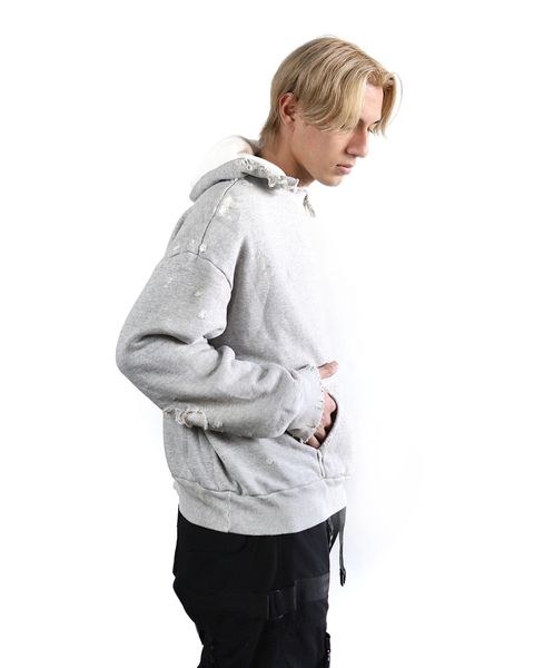 セントマイケル 24SS 新作 DAMAGE HOODIE style 2024.3.17